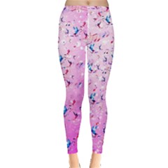 Colorful Notes Pink Black Pattern With Music Notes Treble Clef Women s Leggings