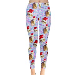 Adorable Kitty Cats Violet Xmas Lights Leggings