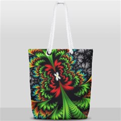 Kaleidoscopic Tropic Full Print Rope Handle Tote (small)