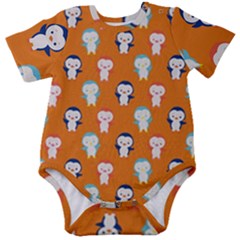 Cute Penguin Funny Pattern Baby Short Sleeve Bodysuit