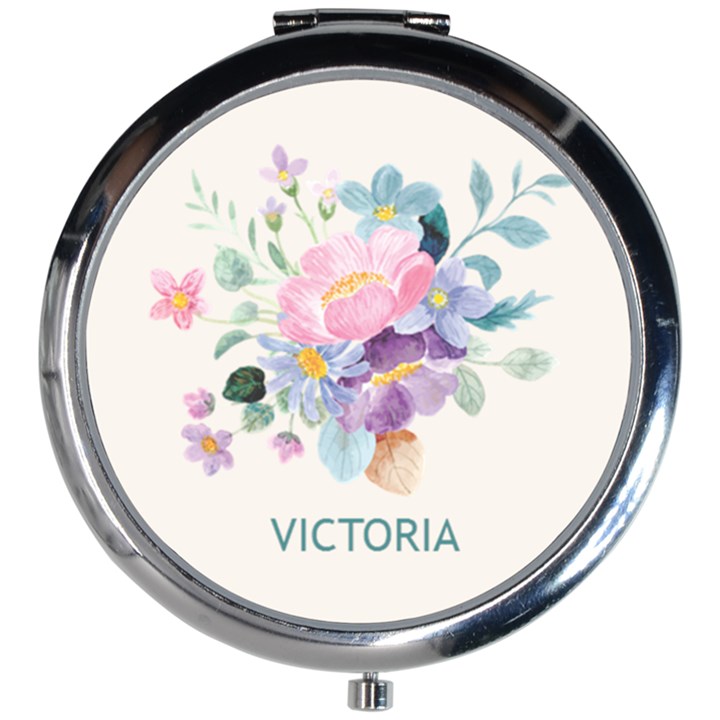 Personalized Simple Flower Name Mini Round Mirror Mini Round Mirror