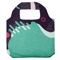 Colorful Background, Material Design, Geometric Shapes Premium Foldable Grocery Recycle Bag