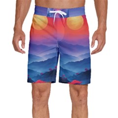 Valley Night Mountains Men s Beach Shorts