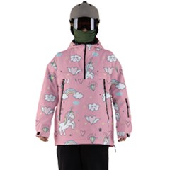Cute Unicorn Seamless Pattern Men s Ski And Snowboard Waterproof Breathable Jacket