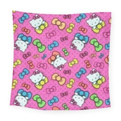 Hello Kitty, Cute, Pattern Square Tapestry (large)