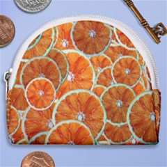 Oranges Patterns Tropical Fruits, Citrus Fruits Horseshoe Style Canvas Pouch