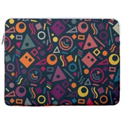 Random, Abstract, Forma, Cube, Triangle, Creative 17  Vertical Laptop Sleeve Case With Pocket