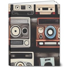 Retro Cameras Old Vintage Antique Technology Wallpaper Retrospective 8  X 10  Hardcover Notebook
