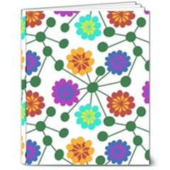 Bloom Plant Flowering Pattern 8  X 10  Hardcover Notebook