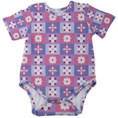 Flower Art Pattern Geometric Baby Short Sleeve Bodysuit