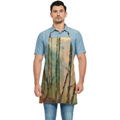 Woodland Woods Forest Trees Nature Outdoors Cellphone Wallpaper Mist Moon Background Artwork Book Co Kitchen Apron
