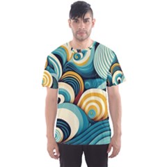 Wave Waves Ocean Sea Abstract Whimsical Men s Sport Mesh T-shirt