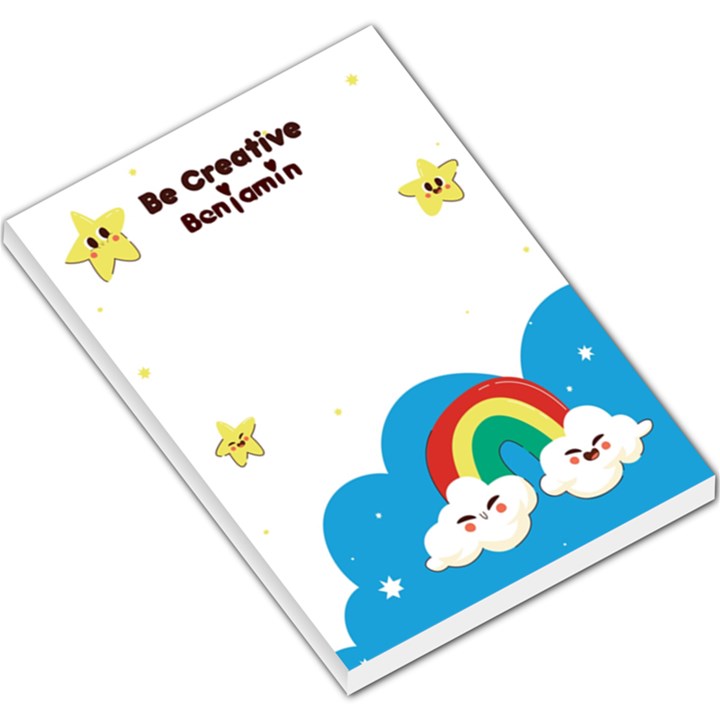 Personalized Be Creative Star Night Cute Illustration Any Text Name Large Memo Pad Large Memo Pads