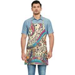 Paisley Print Musical Notes Kitchen Apron