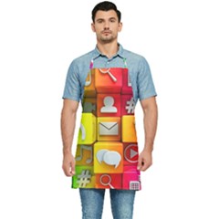 Colorful 3d Social Media Kitchen Apron