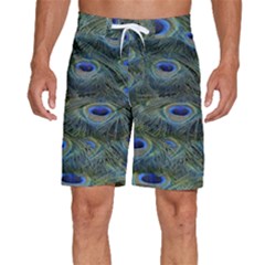 Peacock Feathers Details Men s Beach Shorts