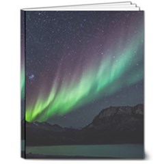 Aurora Borealis Beautiful Northern Lights Nature 8  X 10  Hardcover Notebook