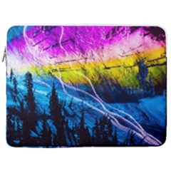 Night Skiing Colored Dead Grateful Lights Mountain 17  Vertical Laptop Sleeve Case With Pocket