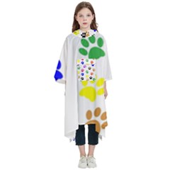 Pawprints Paw Prints Paw Animal Kids  Hooded Rain Ponchos