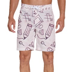 Background Pattern Doodle Wallpaper Men s Beach Shorts
