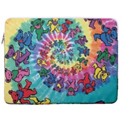 Tie Dye Grateful Dead Bears 17  Vertical Laptop Sleeve Case With Pocket