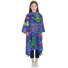 Grateful Dead Bears Kids  Hooded Rain Ponchos