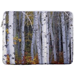 White Birch Trees Autumn 17  Vertical Laptop Sleeve Case With Pocket