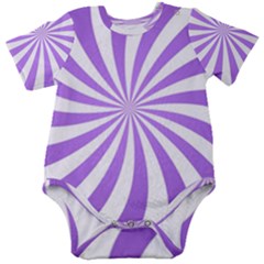 Spiral Vortex Rays Lavender Swirl Purple Baby Short Sleeve Bodysuit