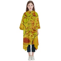 Oil Drop Water Oil Abstract Oily Kids  Hooded Rain Ponchos