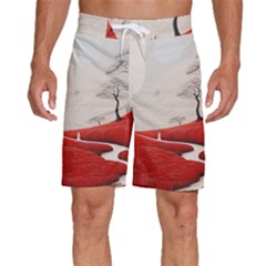 Trees Forest Path Men s Beach Shorts