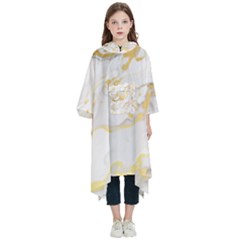 Marble Pattern Kids  Hooded Rain Ponchos