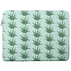 Aloe Plants Pattern Scrapbook 17  Vertical Laptop Sleeve Case With Pocket