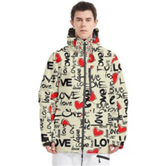 Love Abstract Background Love Textures Men s Multi Pockets Zip Ski And Snowboard Waterproof Breathable Jacket