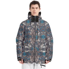 Ornate Baroque Floral Pattern Print Men s Multi Pockets Zip Ski And Snowboard Waterproof Breathable Jacket