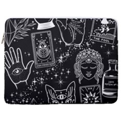 White Lines Woo Woo 17  Vertical Laptop Sleeve Case With Pocket