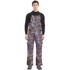 Abstract Molecular Space Art Men s Side Zip Front Pouch Ski And Snowboard Bib Pants	