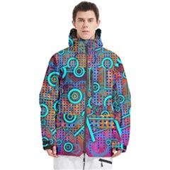 Abstract Tech Galaxy Design Men s Multi Pockets Zip Ski And Snowboard Waterproof Breathable Jacket