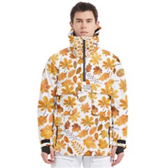 Brown Autumn Leaves Men s Pullover Zip Ski And Snowboard Waterproof Breathable Jacket