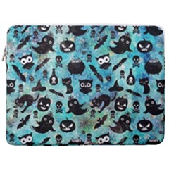 Ghosts Owls Pumpkins 17  Vertical Laptop Sleeve Case With Pocket
