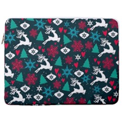 Holiday Season Pattern 17  Vertical Laptop Sleeve Case With Pocket