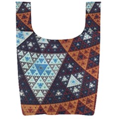Fractal Triangle Geometric Abstract Pattern Foldable Shopping Bag