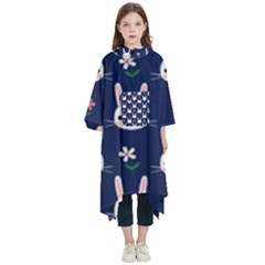 Cute Bunny Pattern, Easter, Koteto Kids  Hooded Rain Ponchos