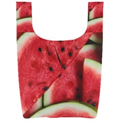 Watermelon, Fruit, Green, Red Foldable Shopping Bag