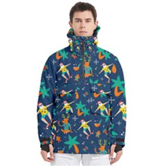 Colorful Funny Christmas Pattern Men s Pullover Zip Ski And Snowboard Waterproof Breathable Jacket