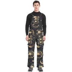 Asian Seamless Pattern With Clouds Moon Sun Stars Vector Collection Oriental Chinese Japanese Korean Men s Side Zip Front Pouch Ski And Snowboard Bib Pants	