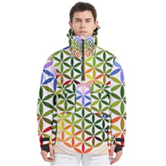 Mandala Rainbow Colorful Men s Pullover Zip Ski And Snowboard Waterproof Breathable Jacket