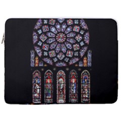 Chartres Cathedral Notre Dame De Paris Stained Glass 17  Vertical Laptop Sleeve Case With Pocket
