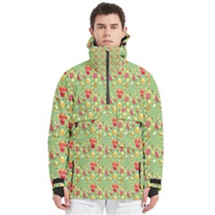 Retro 1880s Flowers Pattern 17 Men s Pullover Zip Ski And Snowboard Waterproof Breathable Jacket