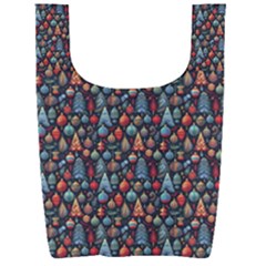 Vintage Style Christmas Decoration Pattern Motif Foldable Shopping Bag