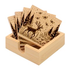 Artwork Graffiti Painting Creative Bamboo Coaster Set